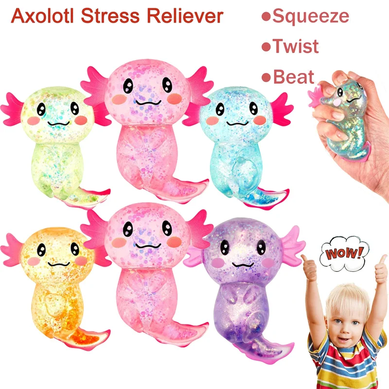 1/3/6/9PCS Axolotl Sensory Stress Relief Squishy Valentine's Day Gift Axolotl Party Supplies Gift Stress Relief Squeezing Gift