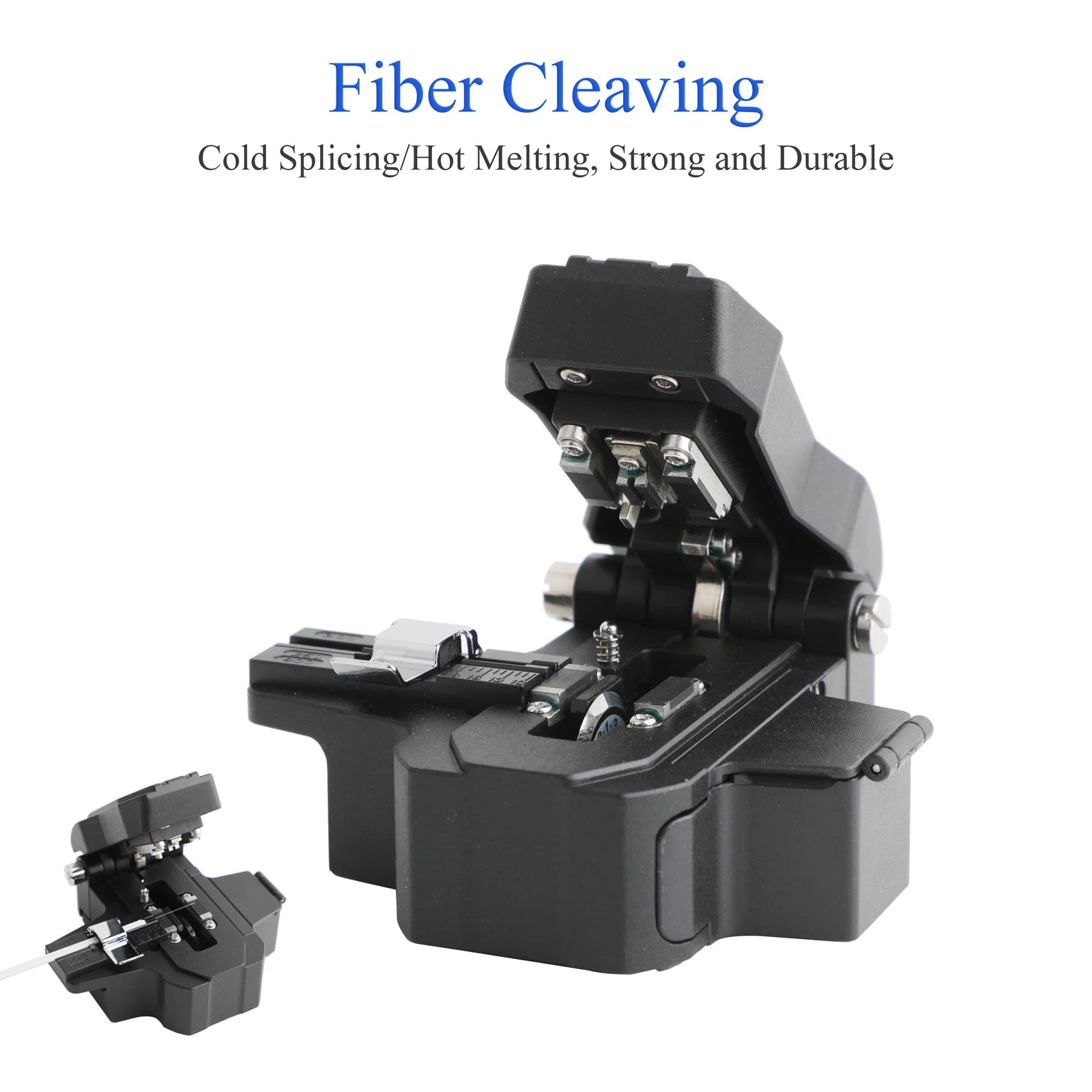 One-step High-precision Fiber Optic Cleaver Kit with Tungsten Steel Blade and Waste Collector Fiber Cold Splicing/Hot Melting