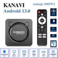 Amlogic S905W2 KANAVI Smart TV Box Android13 Google Voice Assistant Support 4K Video HDR10+ 2.4G+5.8G Wifi Bluetooth Chromecast