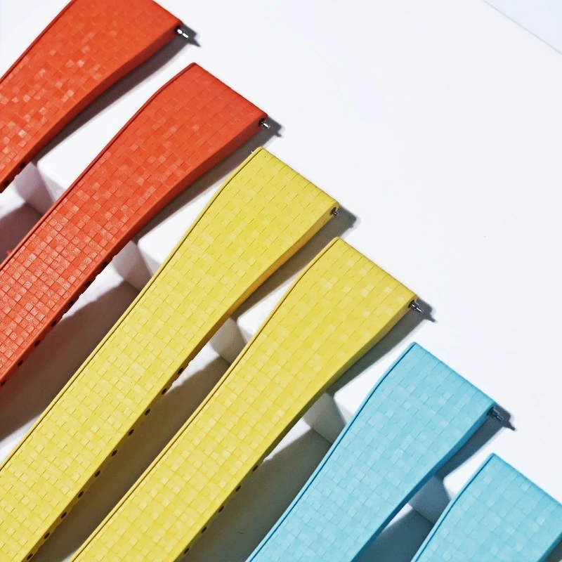 16mm 18mm 19mm 20mm 21mm 22mm All Size Mosaic FKM Rubber Watch Band For Rolex Cartier IWC Apple Watch Strap with Quick Release