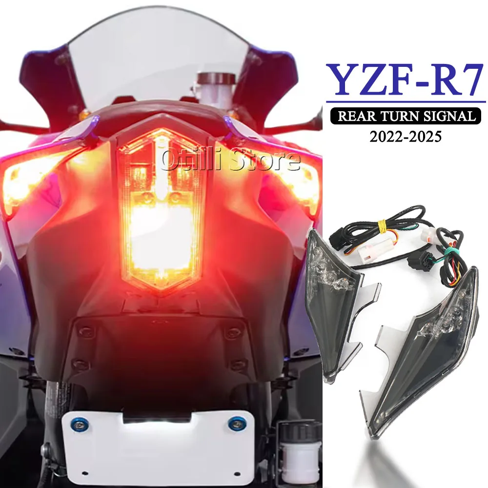 

YZF-R7 2022 2023 2024 2025 Motorcycle In-Tail LED Integrated Tail Light For YAMAHA YZF R7 YZFR7 LED Turn Signal Light