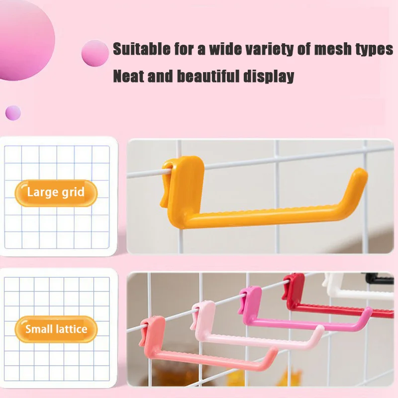 

Metal Mesh Panel Hangers Clothes Wall Hanging Hooks Supermarket Display Hooking Racking Accessory Slat Household Organizers Hook