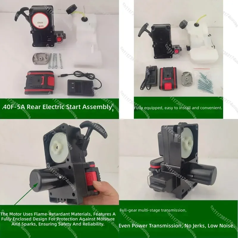 G45LTU430 2 Stroke Lawn Mower Recoil to Electric Start Conversion Kit Pull Start to Electric Starter Replacement Parts