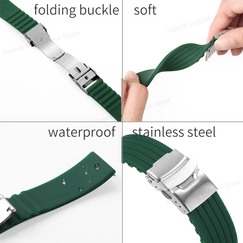 男性と女性のためのユニバーサル防水ラバーストラップ,スポーツブレスレット,Huaweiウォッチ用シリコンウォッチバンド,Samsung Galaxy, 18mm, 20mm, 22mm, 24mm