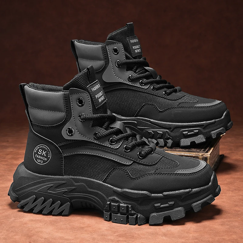 

American Style Big Yellow Boots for Men: Autumn Mid-Top Thickened Sole Work Boots, Men's Genuine Leather Soft Sole Work Boots, R