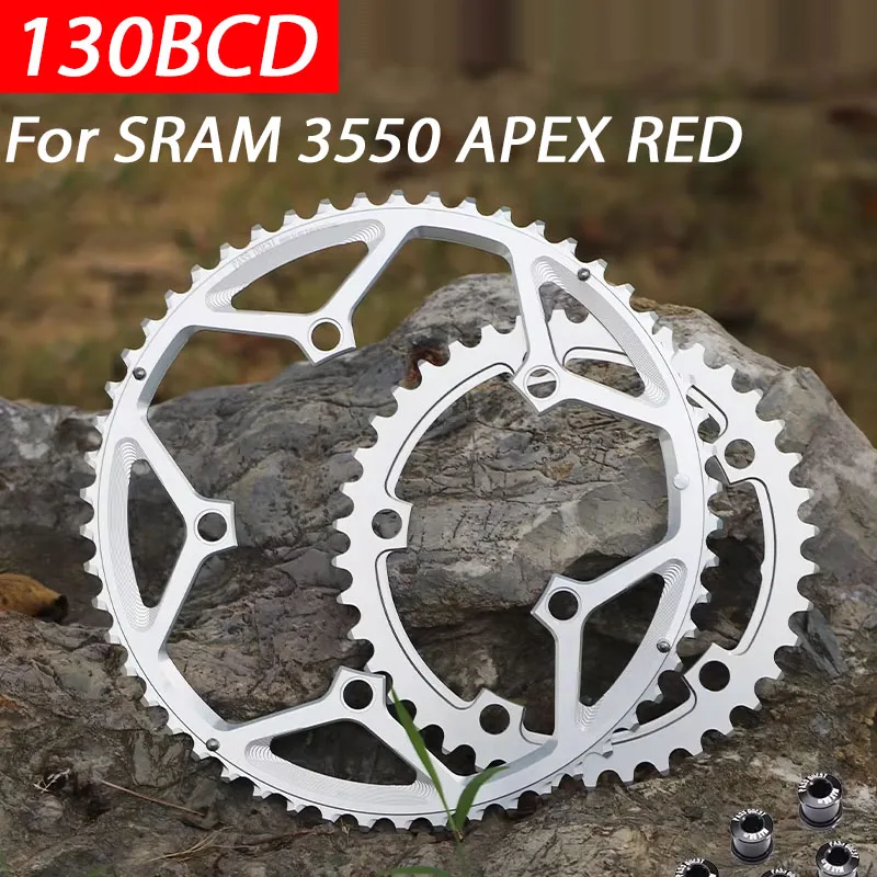 

Звездочка 130 Bcd 53 39 54 40 56 42, двойная звездочка с 5 отверстиями для SRAM 3550 APEX RED 130bcd, кольцо цепи для шоссейного велосипеда, пластина со звездой