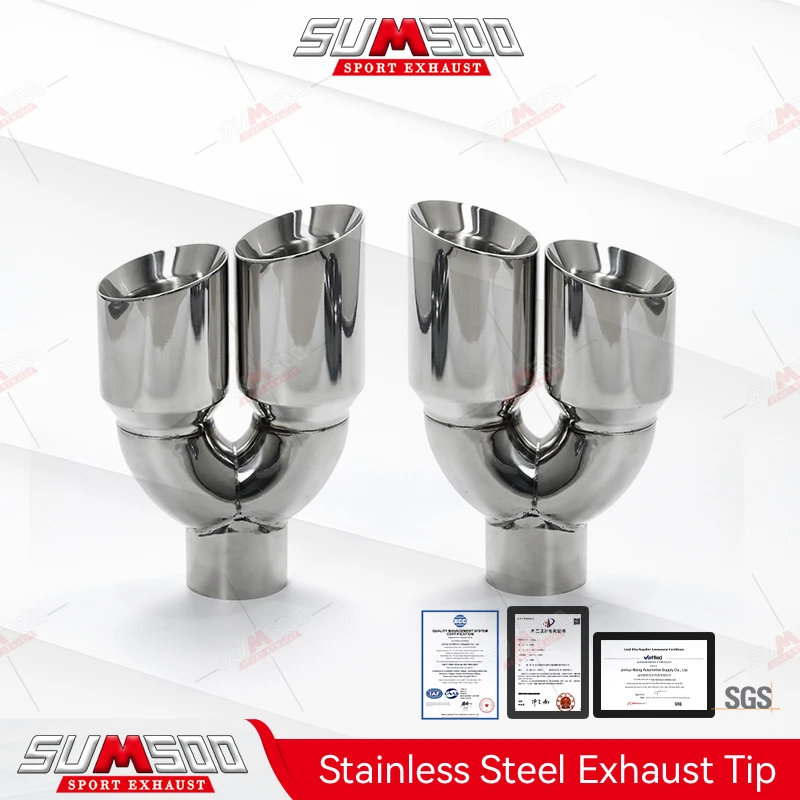

SUMSOO 1 шт. 101 мм выпускной U тип 304 автомобильный глушитель из нержавеющей стали наконечник 76 мм выхлопная система трубы автомобильные аксессуары для авто модифицированных