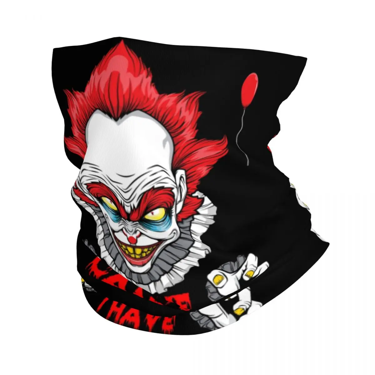 Evil Scary Clown Bandana Winter Neck Warmer Women Windproof Wrap Face Scarf for Hiking Halloween Killer Designs Gaiter Headband