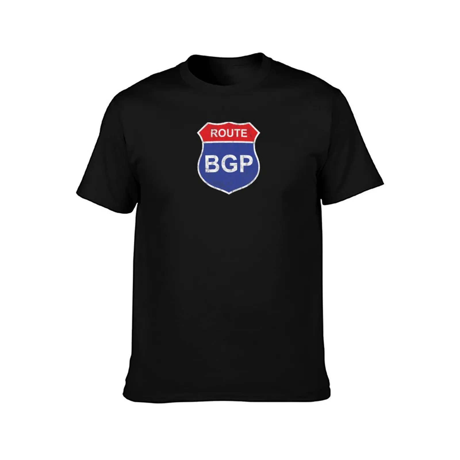 تي شيرت رجالي فاخر من Route t-shirt BGP Tech Vintage t-قمصان قطن جرافيك للرجال ماركة IT Network قميص فاخر 100% #2