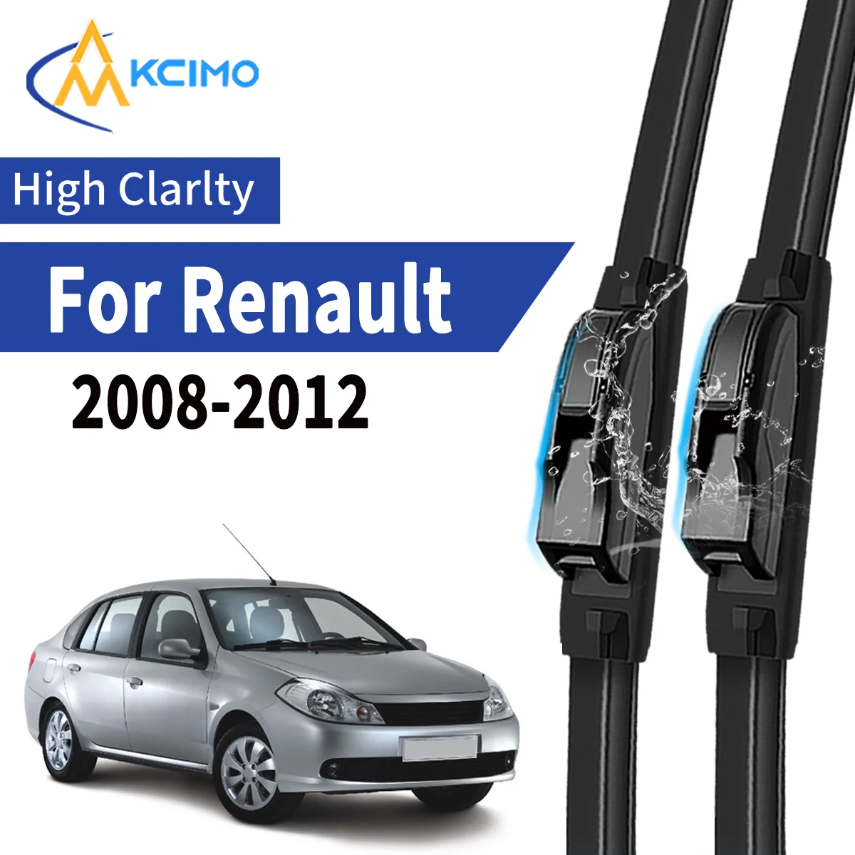 

2pcs Car Front Wiper Blades For Renault Symbol II 08-12 Windscreen Windshield Wipers Silent Rubber Auto Accessories Replacemen