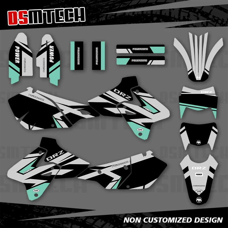 

DSMTECH For SUZUKI DRZ400 SM S E DRZ 400 SM S E 2000-2020 Full Graphics Decals Stickers Motorcycle Background Custom Number 008