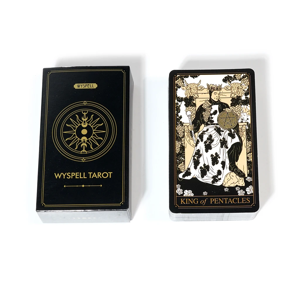 Wyspell Modern Tarot Unique Tarot Cards with Guide Book for Beginners Gold Foil Tarot Deck Gold Tarot Cards Beginner Set