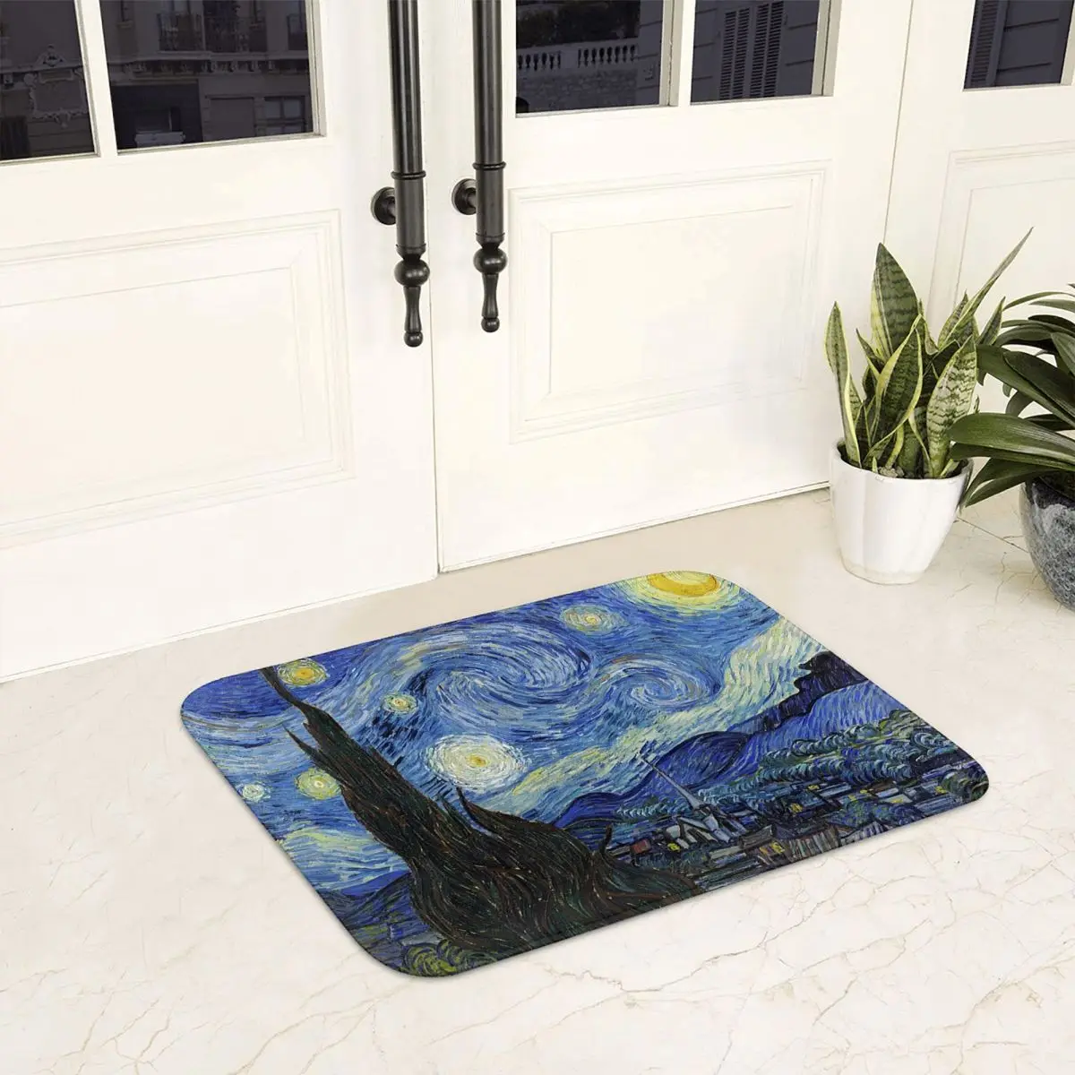 

Starry Night Vincent Van Gogh Anti-slip Doormat Floor Mat Antiwear Carpet Rug for Kitchen Entrance Home Bedroom Footpad Mats