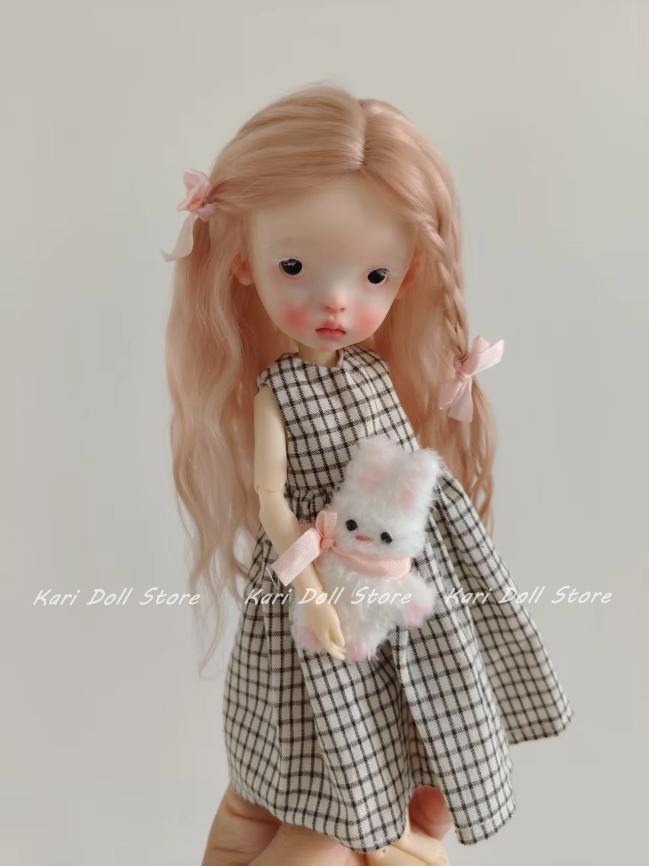2026 Kari Doll Natural mohair hair Sunshine twin braids wigs for Landazz Landoudou Doll 16cm head circumference
