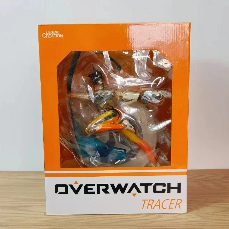 

28cm Game OW Over watch Action Figure Tracer with Light Update Version desktop model home decor Exquisite Collectible Gift