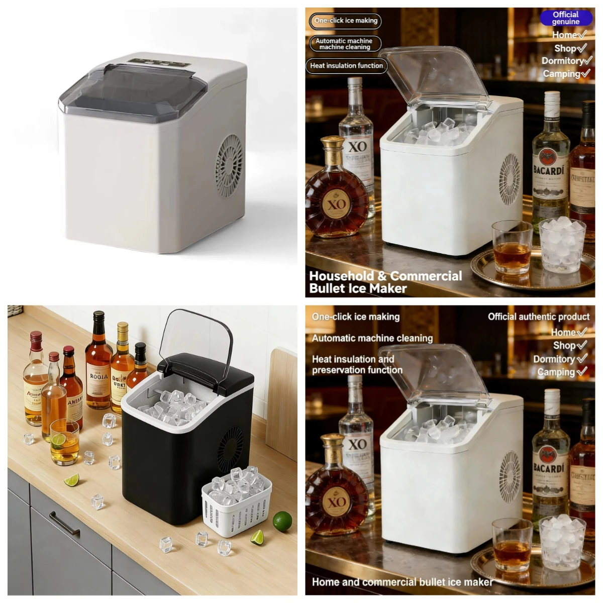Portable Home Ice Maker Multi-scene for Office Party Restaurant Coffee Shop Camping RV Outdoor