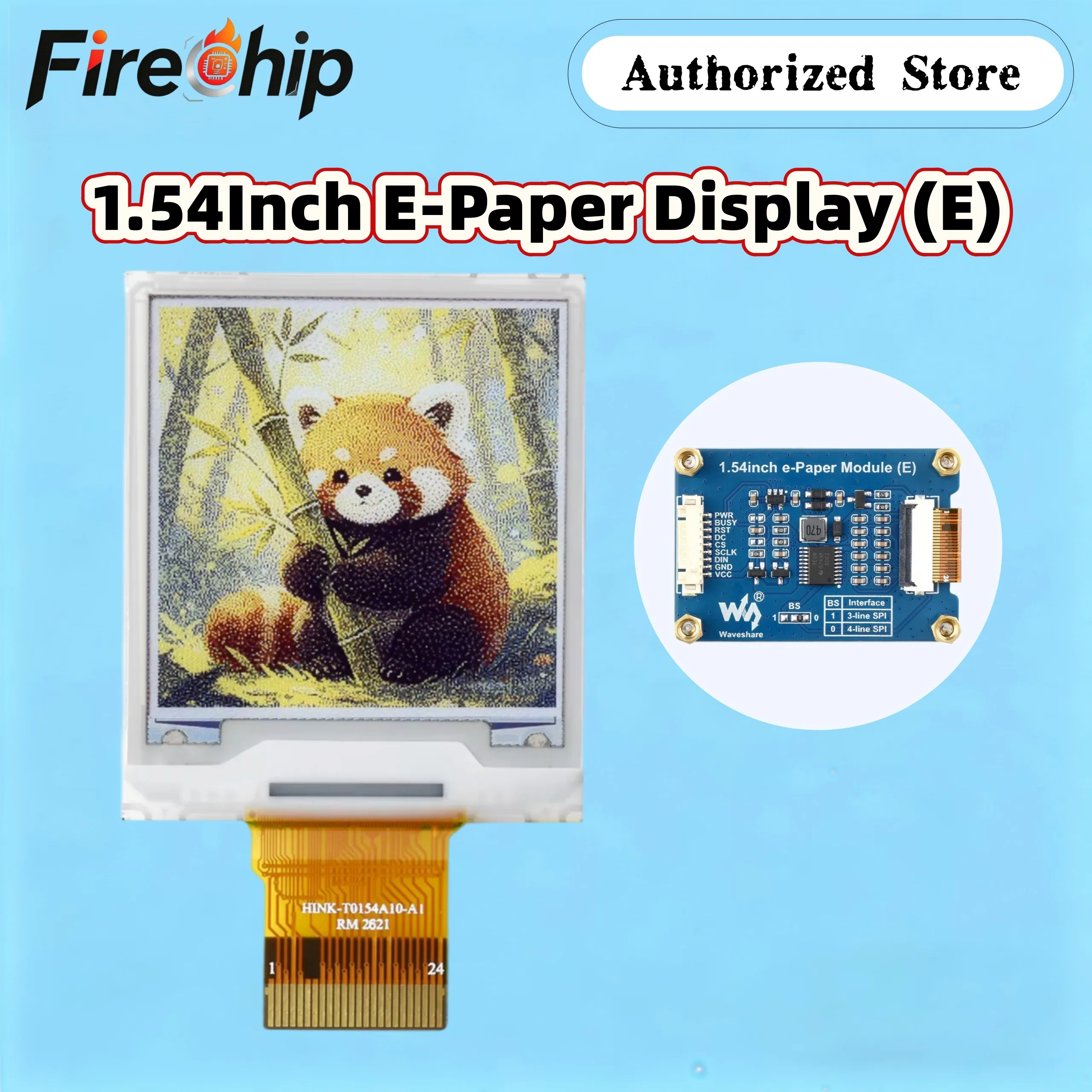 Waveshare 1.54Inch E-Paper Display (E), E Ink Spectra 6 (E6) Full-color, 240×240 Pixels, SPI Interface