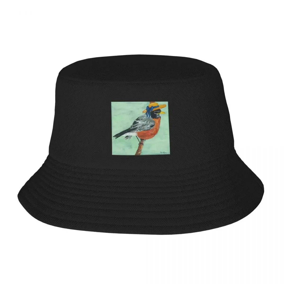 Birds with Hats: Garden Party Robin Bucket Hat Luxury Man Hat Gentleman Hat Wear Men Women's