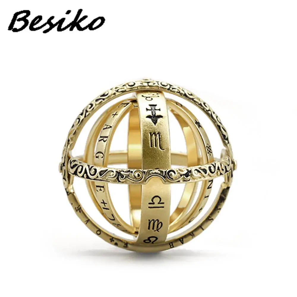 Besiko Vintage Astronomical Ball Rings For Women Men Creative Complex Rotating Cosmic Finger Ring Jewelry  Wholesale