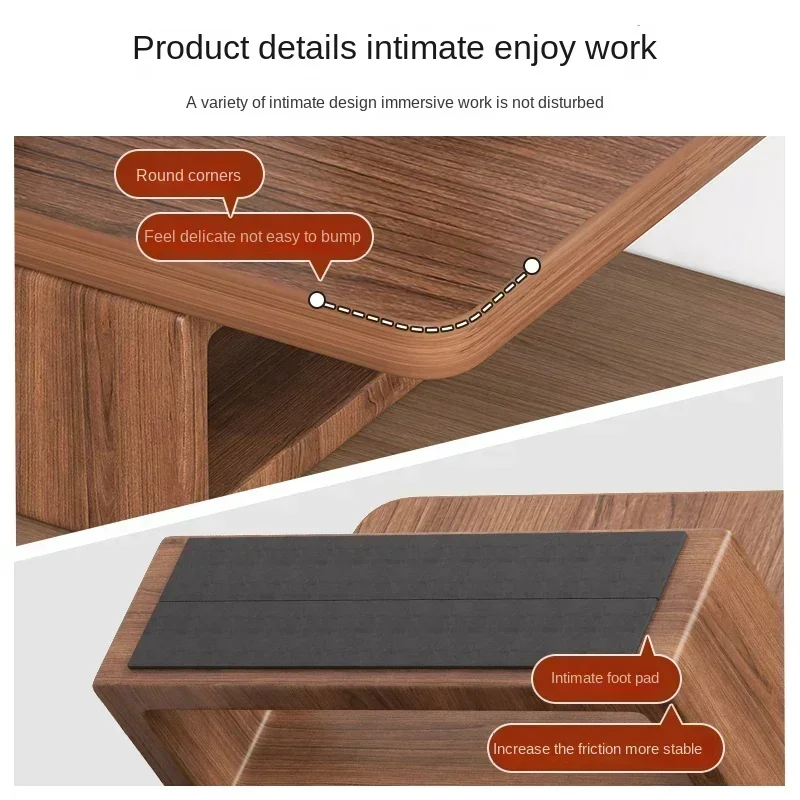 Monitor Stand Desktop Computer Elevated Frame Solid Wood Office Storage Space Saving Management - Image 5