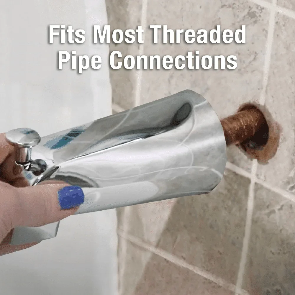 

Chrome Tub Spout with Front Diverter Easy Installation Durable Zinc Metal Classic Design Universal Fit Bathtub Replacement 88052