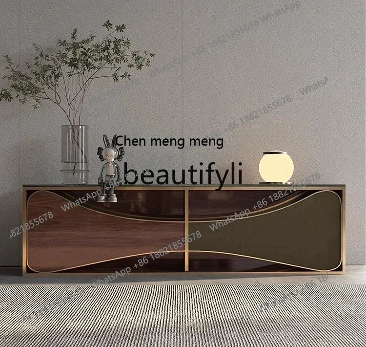 A182 C Marble side cabinet natural light luxury high-end wall locker living room Italian minimalist side cabinet