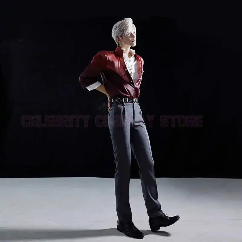 New Game Love and Deepspace Sylus Cosplay Costume Men Women Red Shirt Pants Suit Uniform Carnival Halloween Party Clothes Outfit