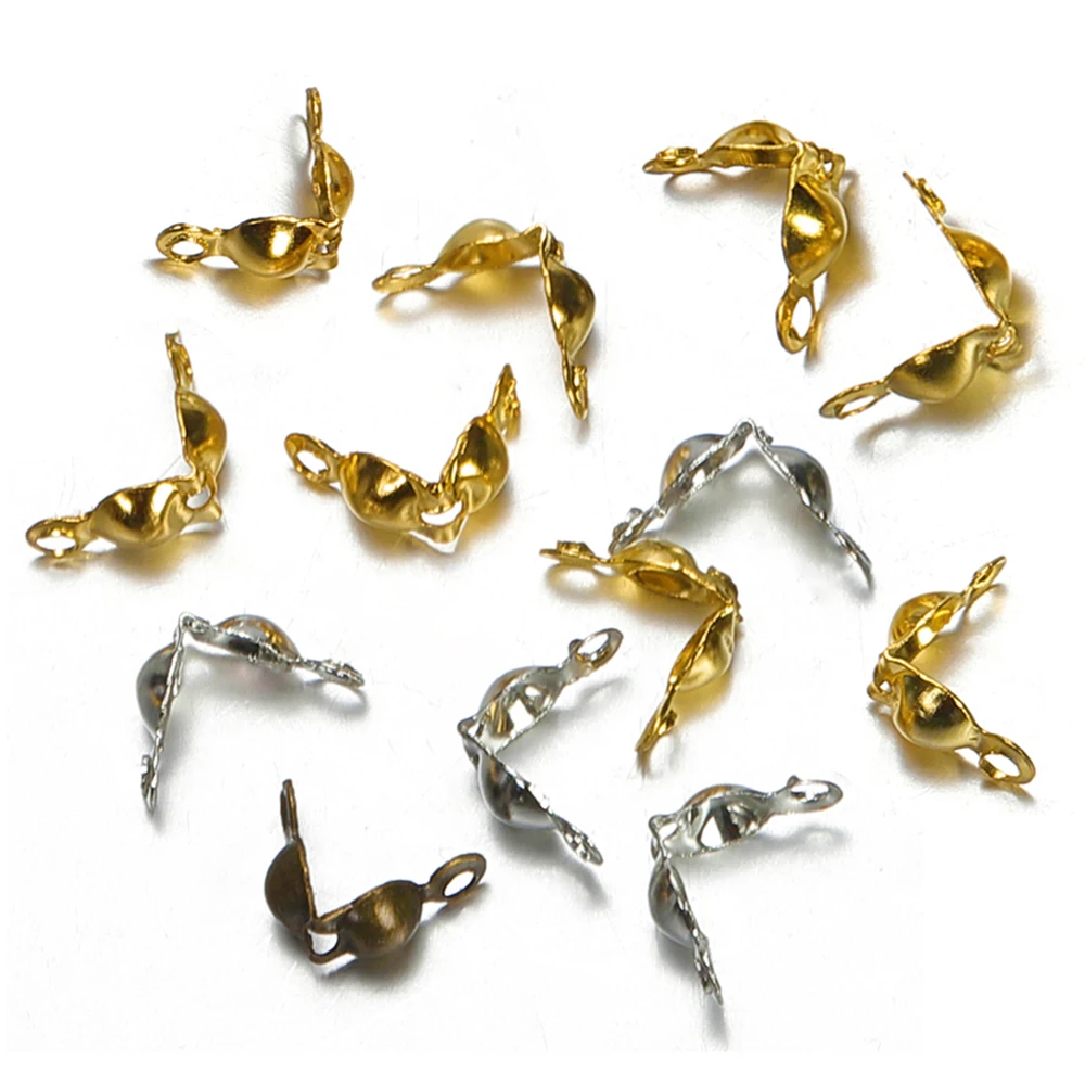 400pcs Crimp Clasps Ball Chain Clasp End Crimps Calotte Connectors Beads Fastener Cap for Jewelry Making Supplies Wholesale