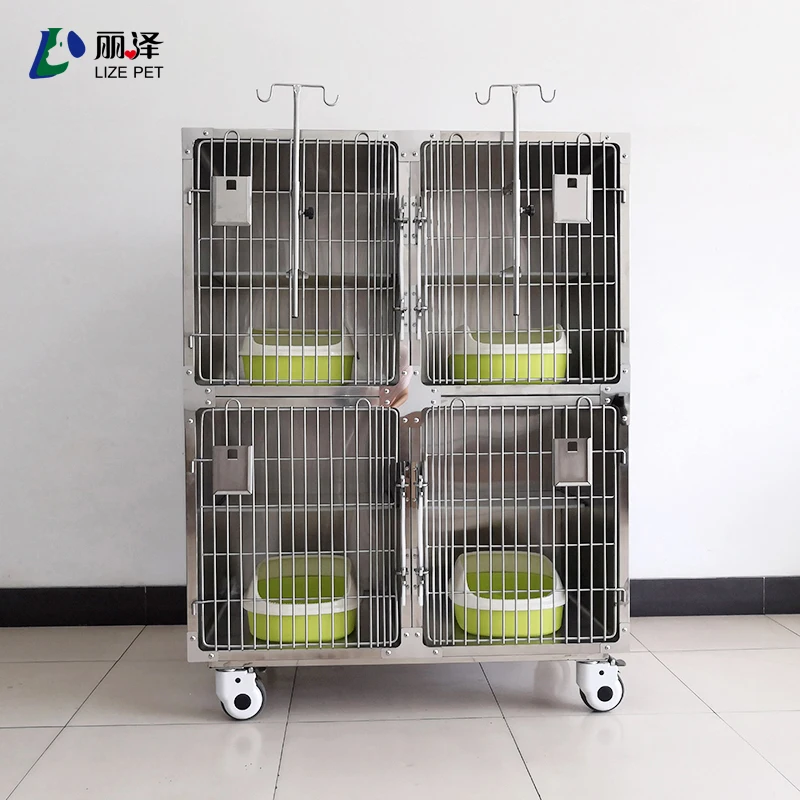 304 stainless steel cattery Veterinary Cat cage High quality pet cage inpatient infusion-vet cage for sale manufacturer