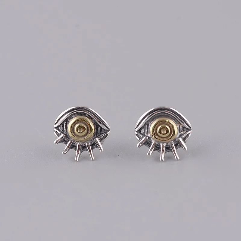 

1Piece Glossy 925 Sterling Silver Eyes Jewelry Sets for Women Vivid Eyelash Rings Studs Earrings Pendants Necklaces NO Chains