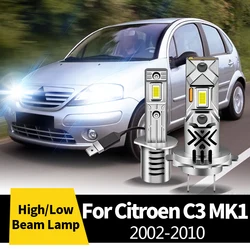 2Pcs Car CANbus LED Headlight High / Low Beam Lamp BulbS Halogen Replacement Light For Citroen C3 MK1 2002-2010