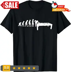 Funny Human Billiards Evolution 8 Ball Pool Cue Stick Player T-Shirt