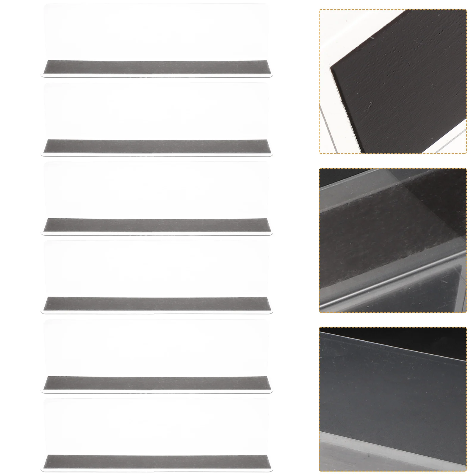 

6pcs Magnetic Shelf Divider L-Shaped Supermarket Commodity Separators Transparent Storage Rack Closet Divider Classification