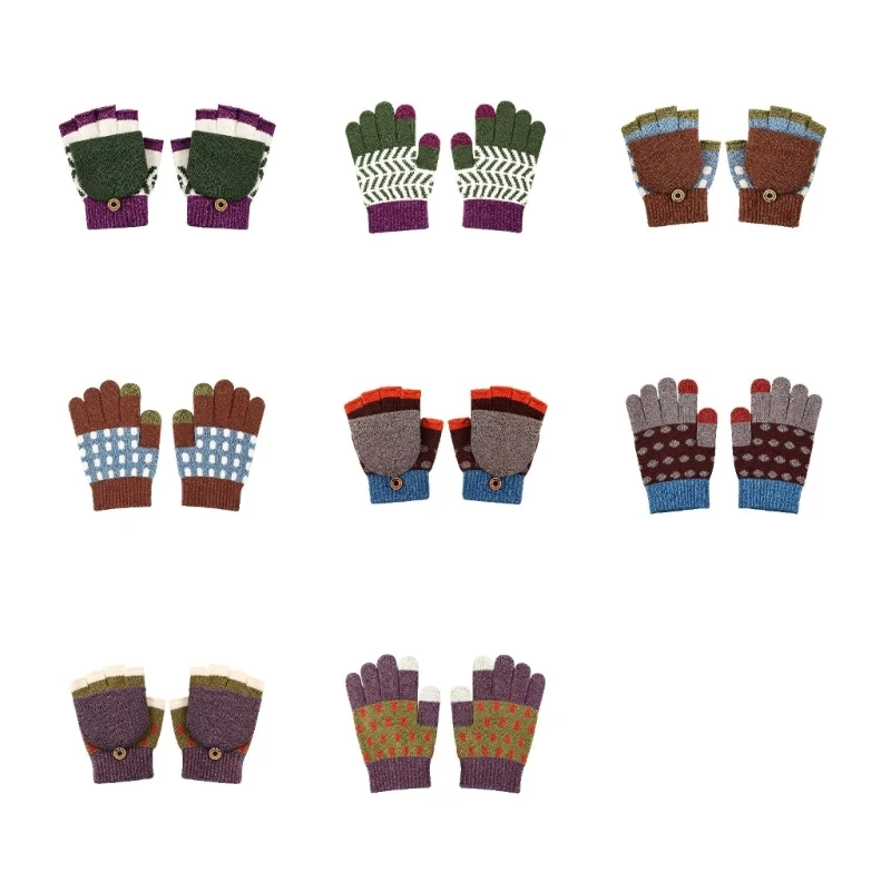 Children's Hand-Warming Knitted Gloves with Easy Pull-On Ribbed Cuffs and Close Wrist Coverage for Cold-Weather Wear