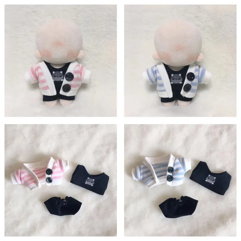 

Cute 10cm Fat Body Cotton Doll Clothes Pink Blue 2 Colors Knitted Coat for 10cm Plush Doll Toy