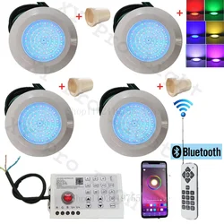 RGB LED oświetlenie basenu 12W kontrola aplikacji Bluetooth DC12V zewnętrzne/wewnętrzne światło podwodne fontanna lampa krajobrazowa Piscina Luz reflektor