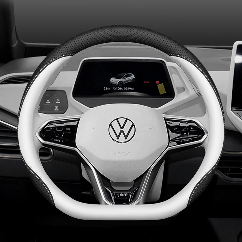 Luxuriöser Lenkradbezug aus Nappaleder, geeignet für Volkswagen Golf Mk8 Tiguan Passat Arteon T-Roc ID.3 ID.4 ID.7 ID.Buzz