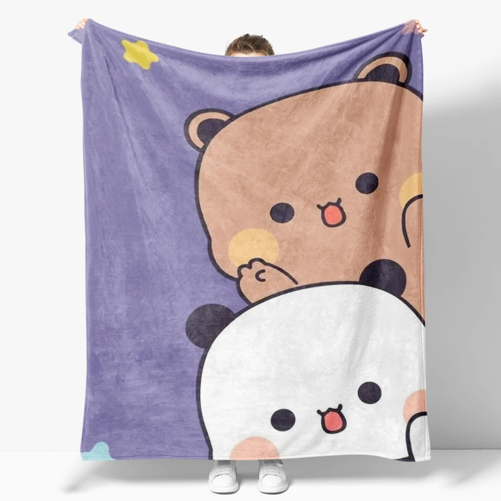 Cartoon Print Bubu Dudu Flannel Throw Blanket Series Kids Blankets Sofa Decoration Bear and Pa blankets Cozy Soft