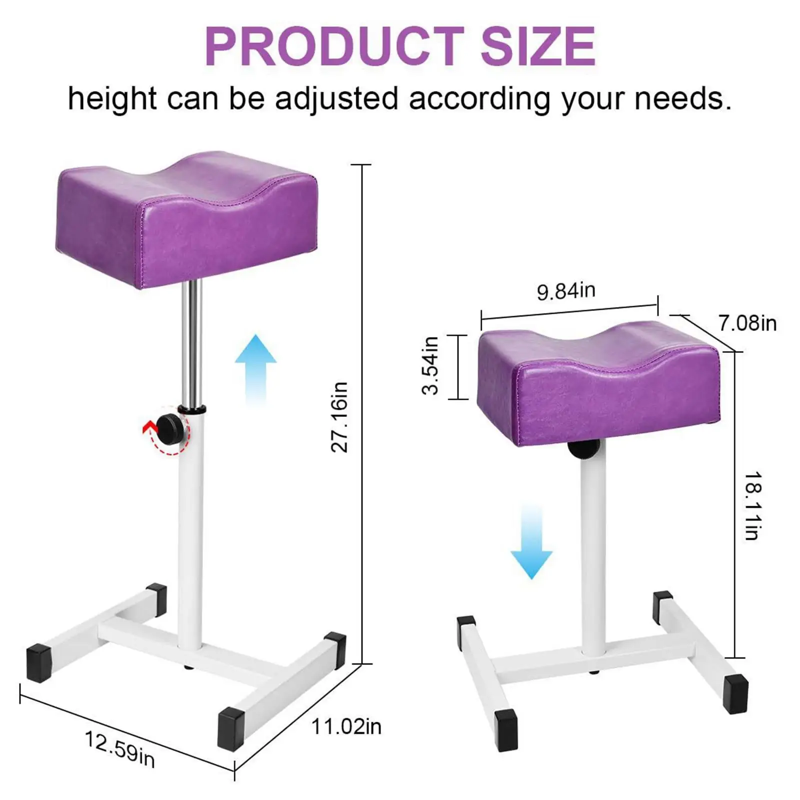 Repose-pieds réglable en hauteur, tabouret de pédicure en métal pour Salon de beauté des ongles, pour Spa, usage domestique