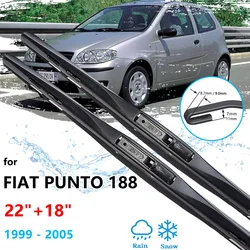 2x For Fiat Punto 188 1999~2005 Front Rear Wiper Blades Set Kit Brushes Window Windshield Windscreen U J Hook Auto Accessories