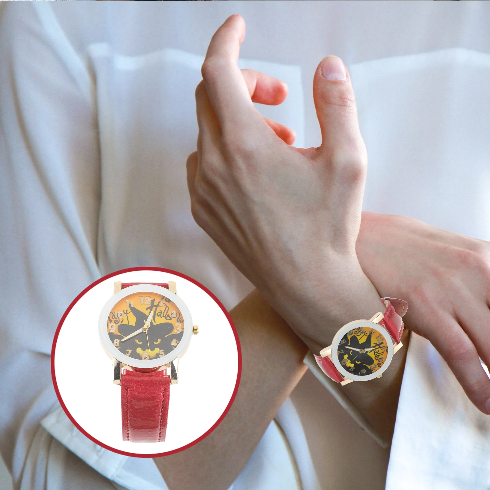 

Halloween Watch Quartz Casual Men Women Watches Adjustable Strap Round Shape Fits Most Time Accuracy Stable Performance