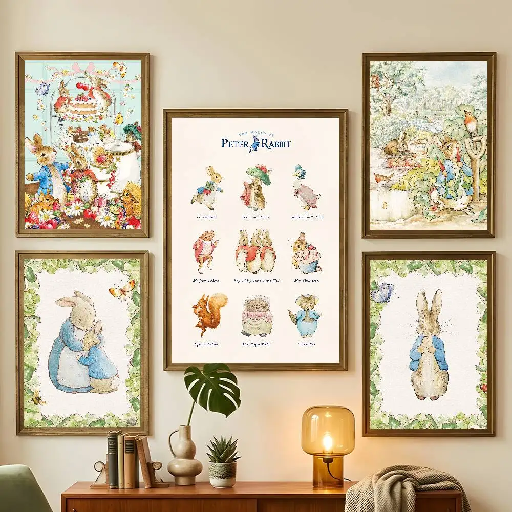 Kawaii P-Peter Rabbit Cute Poster For Bedroom Gamer Room Decor Restaurant Wall Trendy Aesthetic Gift