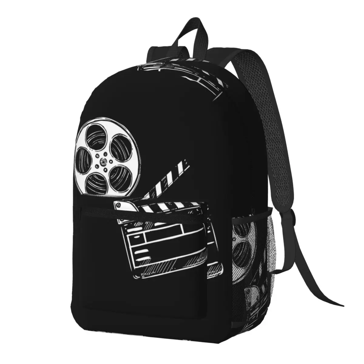 

Movies, Film And Clapperboard Backpack Daypack Large Capacity Kids BookBag School Bag Shoulder Bags for Men Women