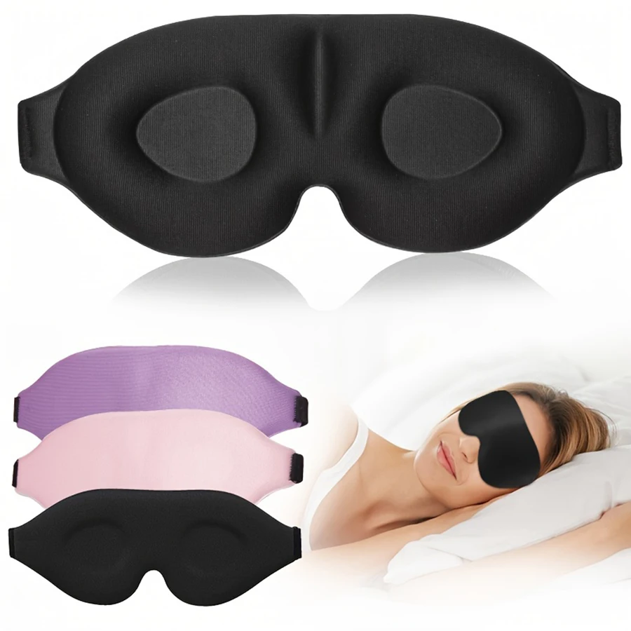 3D Sleep Mask Blindfold Sleeping Aid Eye Mask Soft Memory Foam Face Mask Eyeshade Blockout Light Eye Cover Patch for Women Men