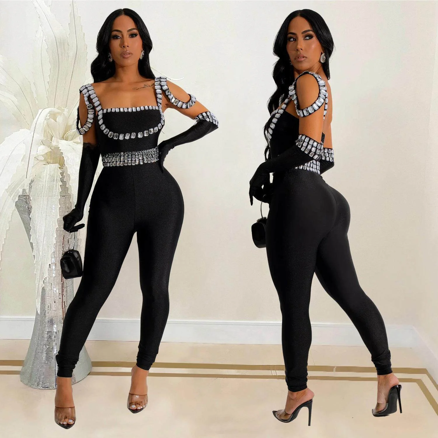 

Fashionable Women's Long One-Piece Dress C71 Cross-Border Independent Station Diamond-Embellished Strapless Summer Outfit