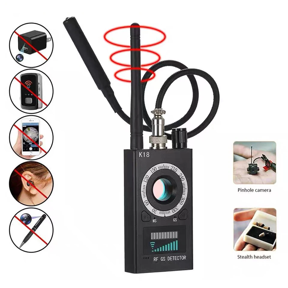 Детектор устройства против прослушивания 1-6,5 ГГц, скрытая камера Wi-Fi, ошибка, анти-GPS-трекер, камера-обскура для отеля/устречи/путешествий, конфиденциальности