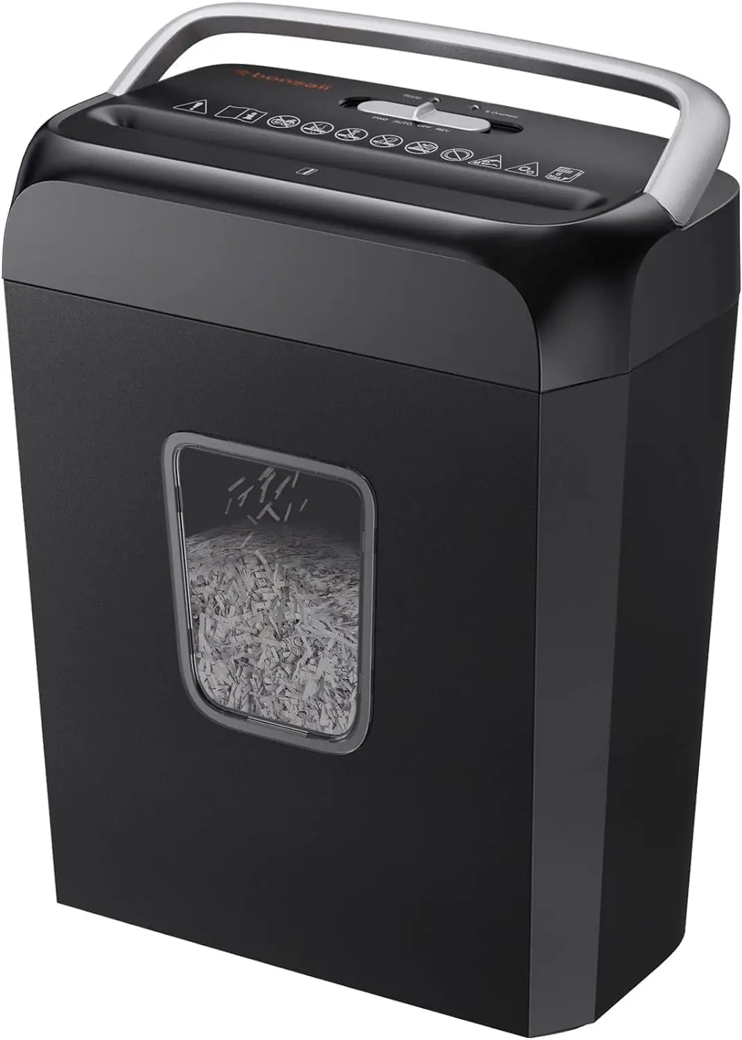 

Compact Home Office Paper Shredder, 6-Sheet Crosscut with Credit Card and Staple Shredding, Portable Handle Design