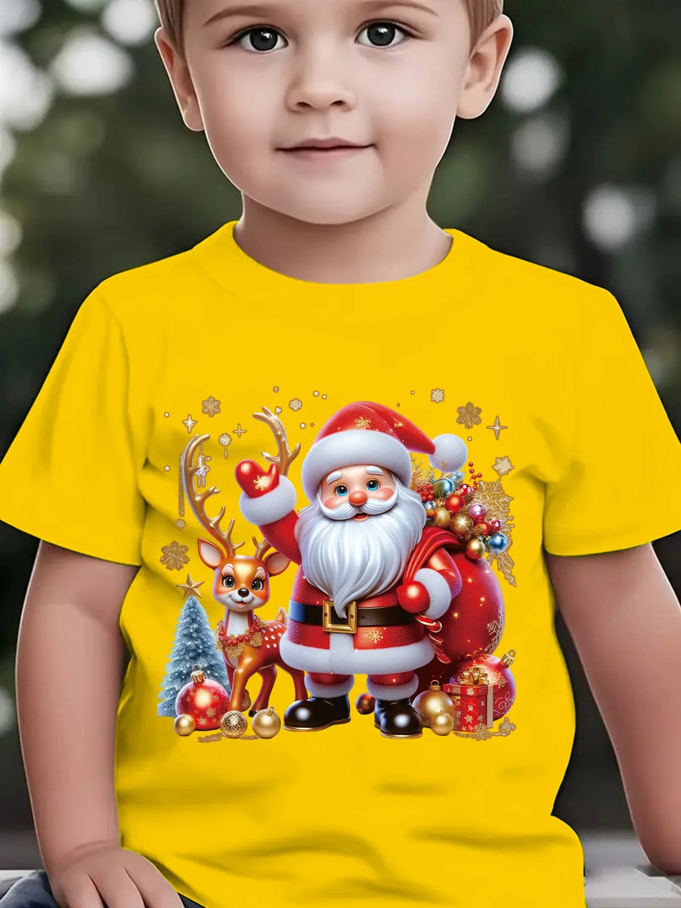 CHRISTMAS Christmas Summer Children's Fashion T-shirt 