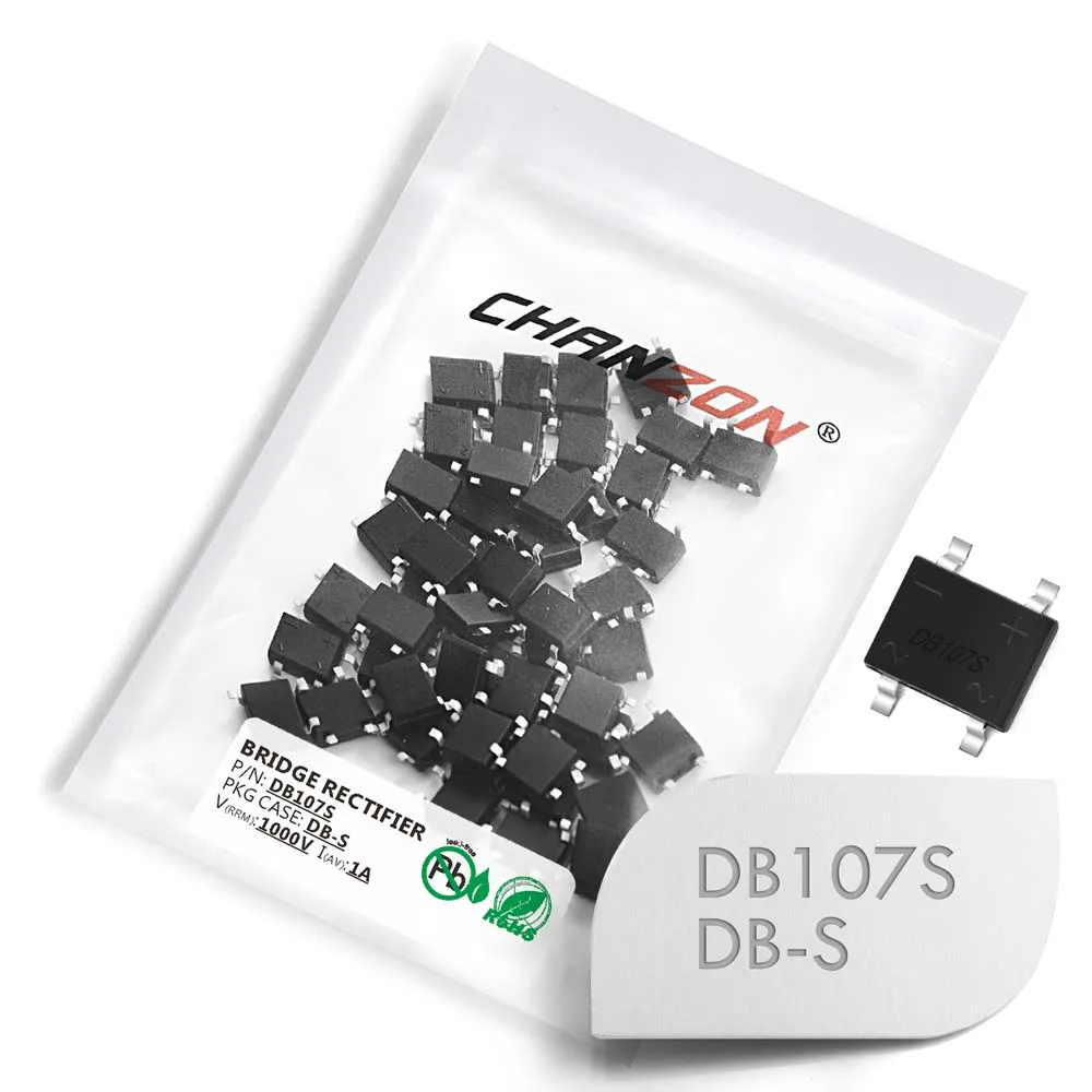 50 Pcs DB107S SMD 브리지 정류기 다이오드 1A 1000 V DB-S SOP-4 단상 1 Amp 1000 볼트 DB107-S 실리콘 다이오드