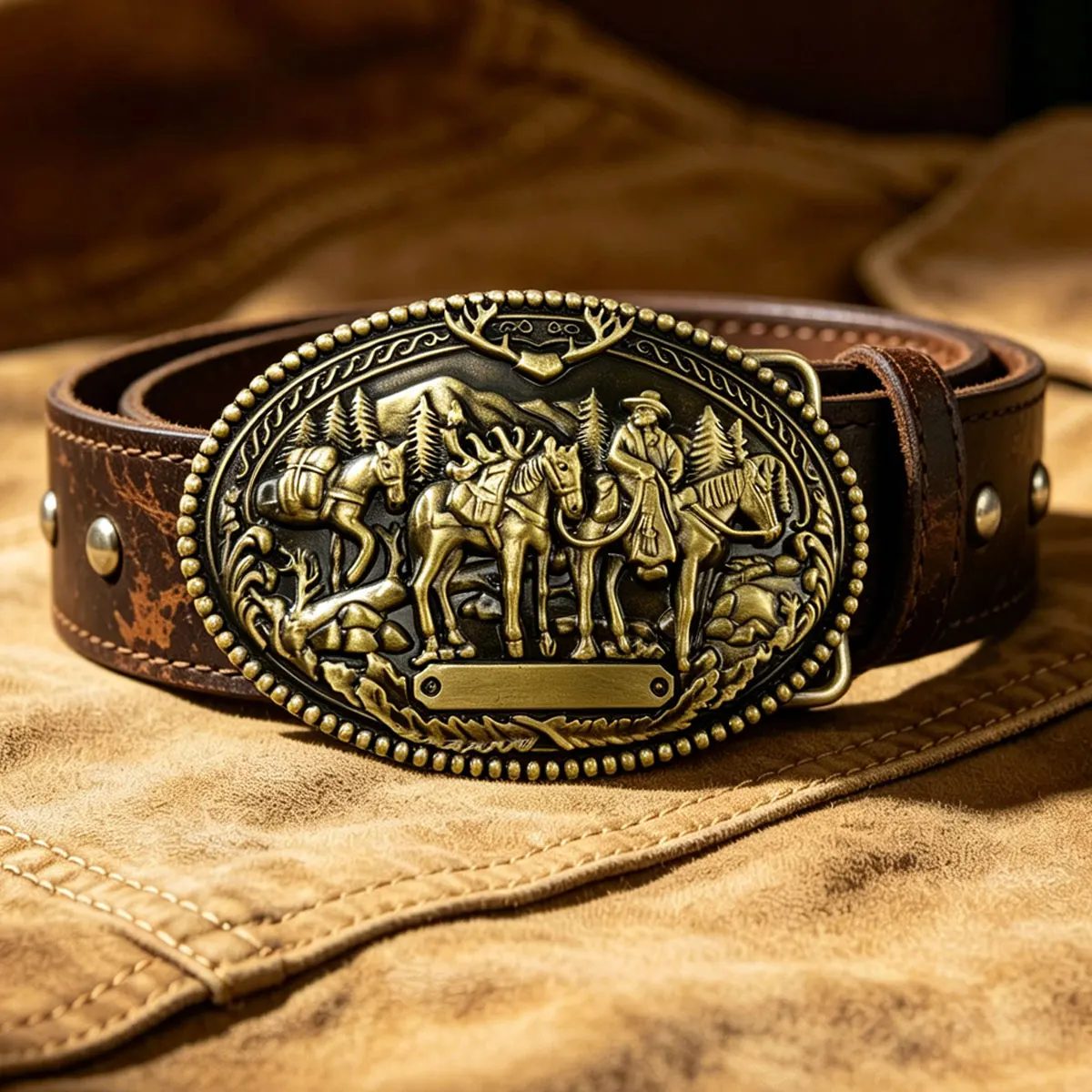 Carrying Horse Belt Buckle - Retro Western Cowboy Style Embossed DIY Belt Buckle for Men